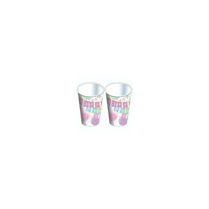 Vasos Happy Birthday Balloons