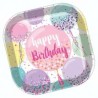 Platos Happy Birthday Balloons Cuadrado