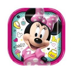 Platos Minnie Mouse Cuadrado