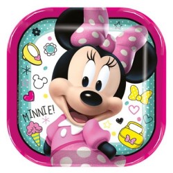 Platos Minnie Mouse Cuadrado