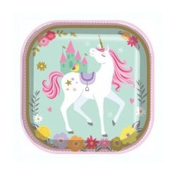 Platos Unicornio Cuadrado
