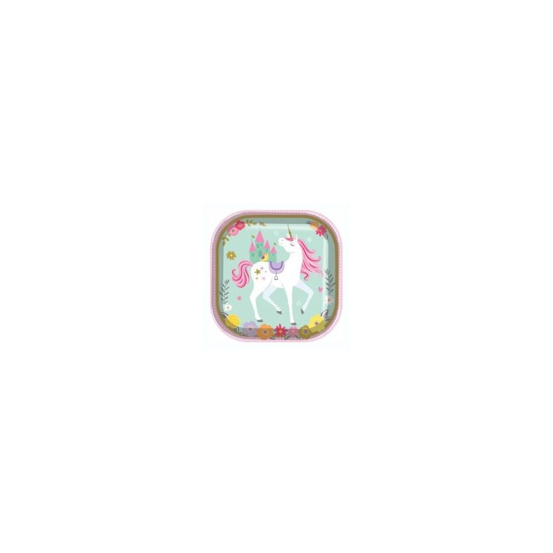 Platos Unicornio Cuadrado