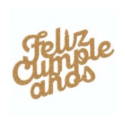 Adorno feliz cumpleaños glitter
