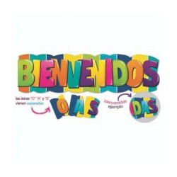 Letrero bienvenido o bienvenida