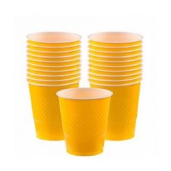 vasos desechables amarillos