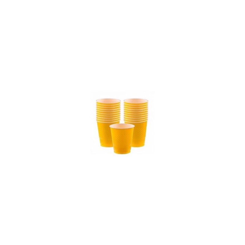 vasos desechables amarillos