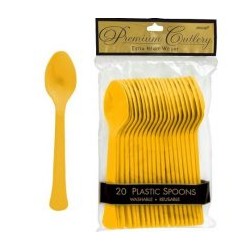 cucharas desechables amarillas