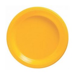 platos desechables amarillos grandes