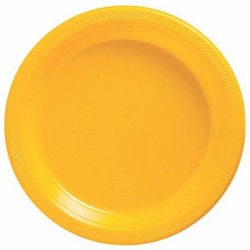 platos desechables amarillos grandes